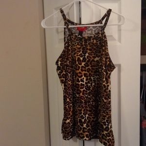 Cheetah leopard print tank blouse